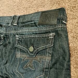 Xtreme Couture by Affliction Jeans Mens 34W-35W x 30L Y2K Flap Pocket Blue Pants
